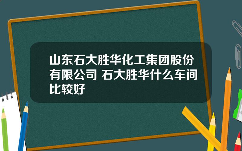 山东石大胜华化工集团股份有限公司 石大胜华什么车间比较好